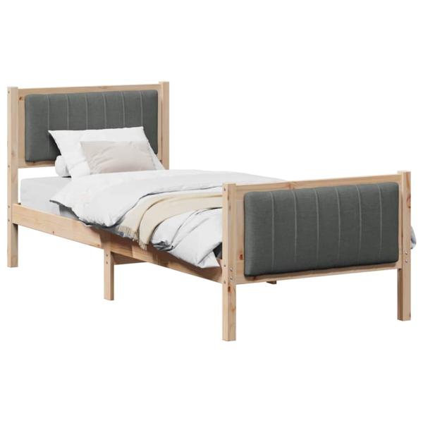 Bettgestell Braun und Dunkelgrau 80 x 200 cm Massivholz Kiefer