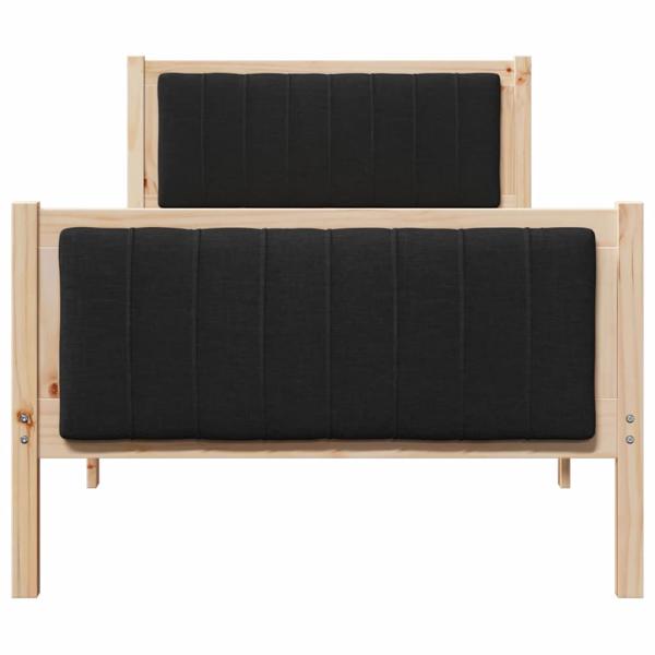 Bettgestell Braun und Schwarz 90 x 190 cm Massivholz Kiefer