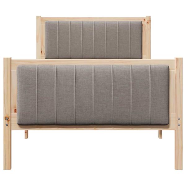 Bettgestell Braun und Taupe 90 x 190 cm Massivholz Kiefer
