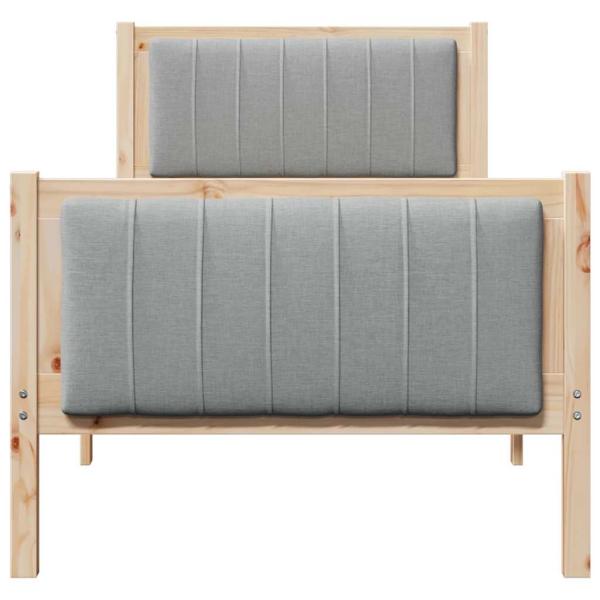 Bettgestell Braun und Hellgrau 75 x 190 cm Massivholz Kiefer