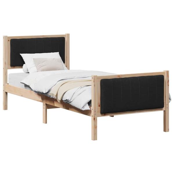 Bettgestell Braun und Schwarz 75 x 190 cm Massivholz Kiefer