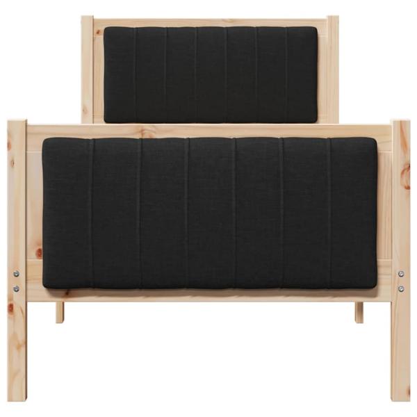 Bettgestell Braun und Schwarz 75 x 190 cm Massivholz Kiefer