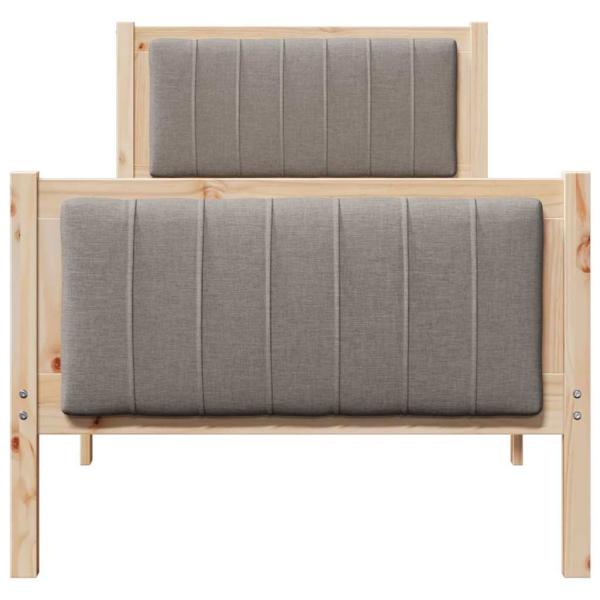 Bettgestell Braun und Taupe 75 x 190 cm Massivholz Kiefer