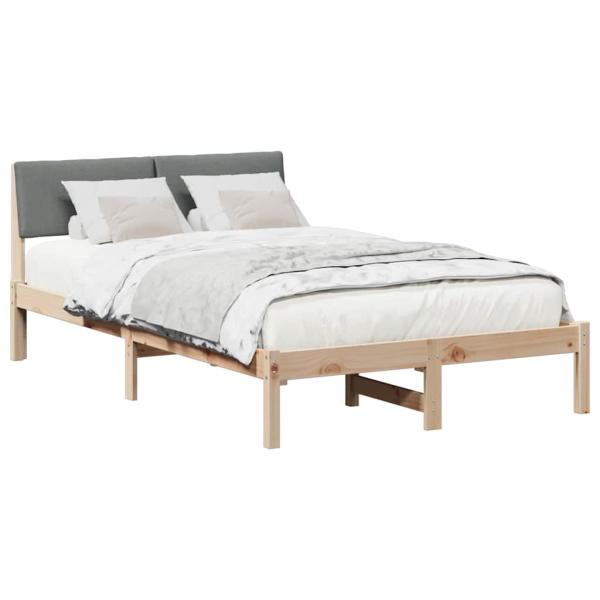 Bettgestell Braun und Dunkelgrau 120 x 200 cm Massivholz Kiefer