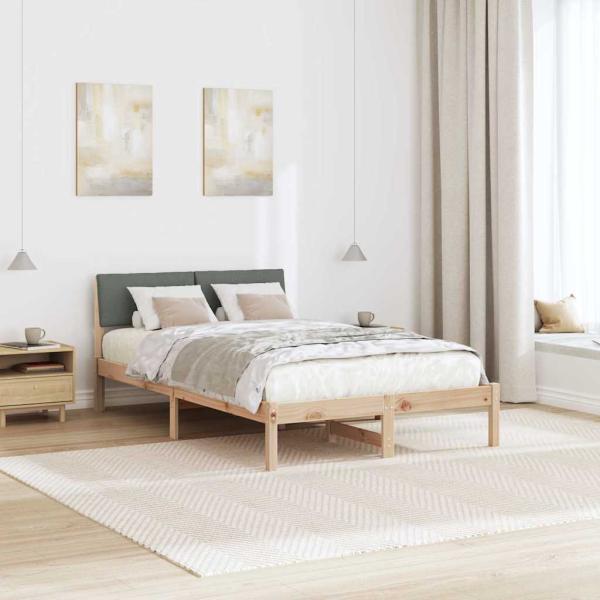 Bettgestell Braun und Dunkelgrau 120 x 200 cm Massivholz Kiefer