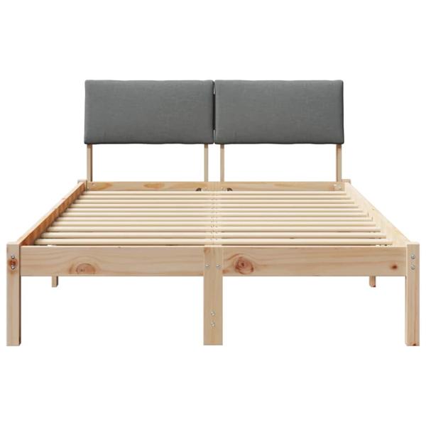 Bettgestell Braun und Dunkelgrau 120 x 200 cm Massivholz Kiefer