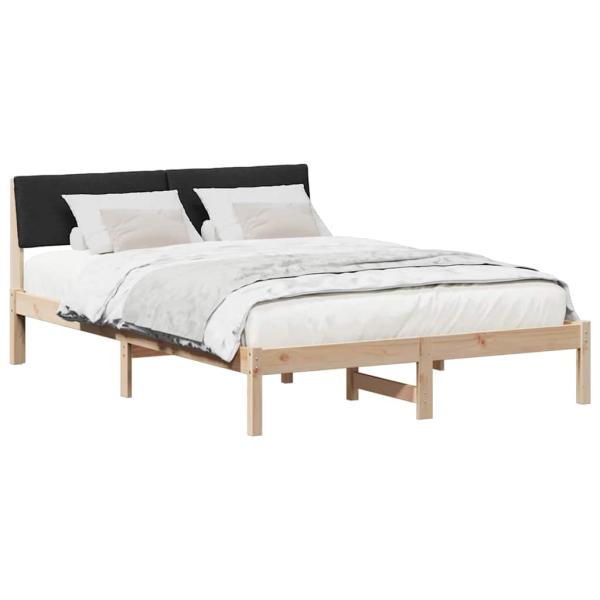 Bettgestell Braun und Schwarz 135 x 190 cm Massivholz Kiefer