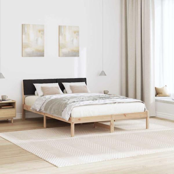 Bettgestell Braun und Schwarz 135 x 190 cm Massivholz Kiefer