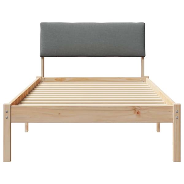 Bettgestell Braun und Dunkelgrau 100 x 200 cm Massivholz Kiefer