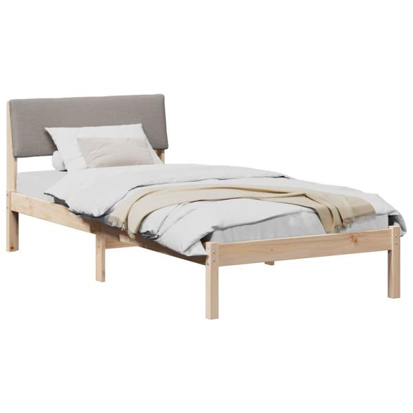 Bettgestell Braun und Taupe 90 x 200 cm Massivholz Kiefer