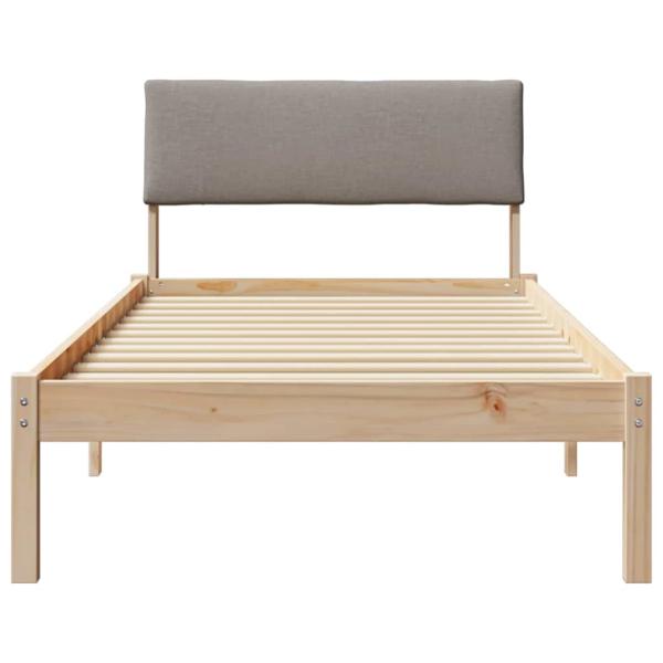 Bettgestell Braun und Taupe 90 x 200 cm Massivholz Kiefer