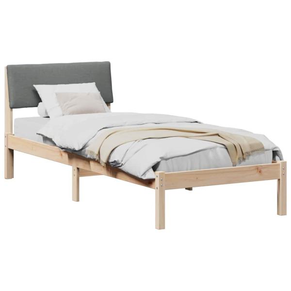 Bettgestell Braun und Dunkelgrau 75 x 190 cm Massivholz Kiefer
