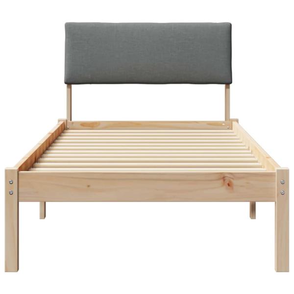 Bettgestell Braun und Dunkelgrau 75 x 190 cm Massivholz Kiefer