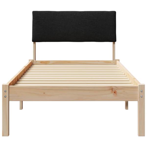 Bettgestell Braun und Schwarz 75 x 190 cm Massivholz Kiefer