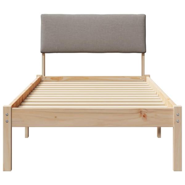 Bettgestell Braun und Taupe 75 x 190 cm Massivholz Kiefer