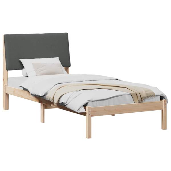 Bettgestell Braun und Dunkelgrau 100 x 200 cm Massivholz Kiefer