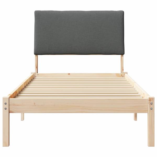 Bettgestell Braun und Dunkelgrau 100 x 200 cm Massivholz Kiefer