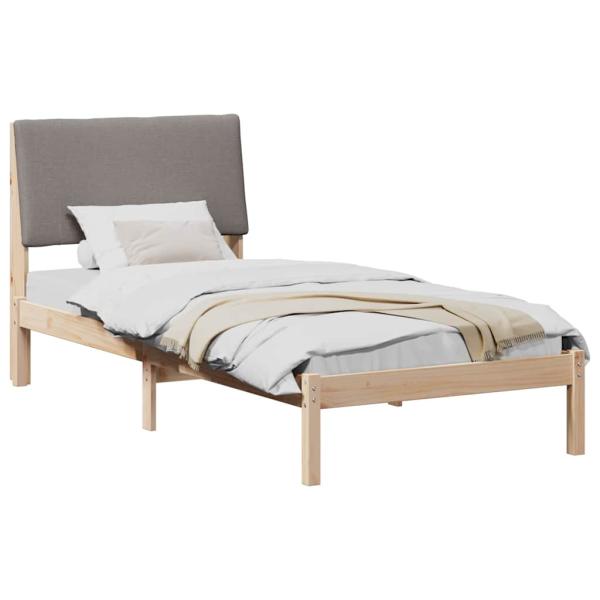 Bettgestell Braun und Taupe 100 x 200 cm Massivholz Kiefer