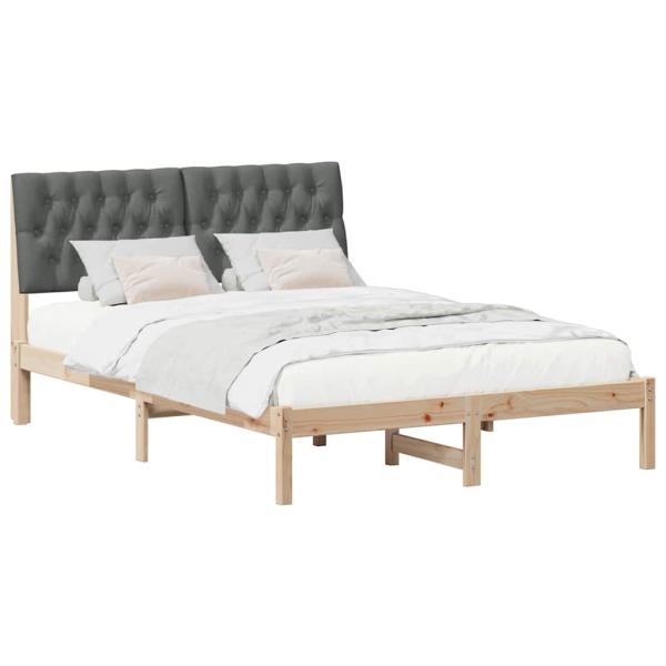 Bettgestell mit gepolstertem Kopfteil Braun 135 x 190 cm