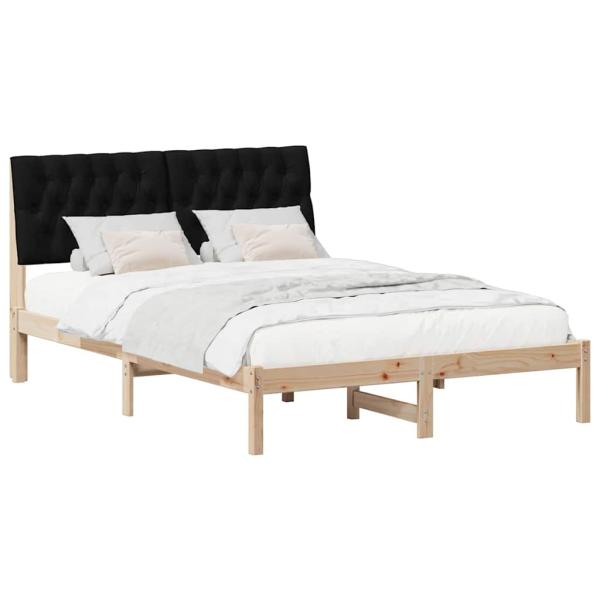 Bettgestell mit gepolstertem Kopfteil Braun 135 x 190 cm