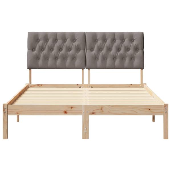 Bettgestell mit gepolstertem Kopfteil Braun 135 x 190 cm