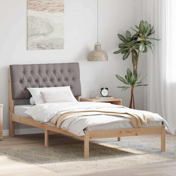ARDEBO.de - Bettgestell mit gepolstertem Kopfteil Braun 100 x 200 cm