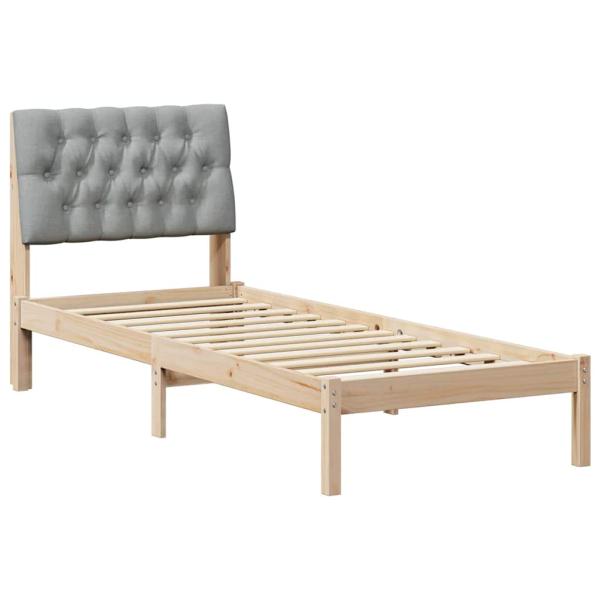 Bettgestell mit gepolstertem Kopfteil Braun 75 x 190 cm