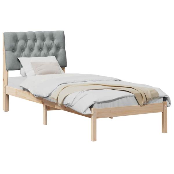 Bettgestell mit gepolstertem Kopfteil Braun 75 x 190 cm