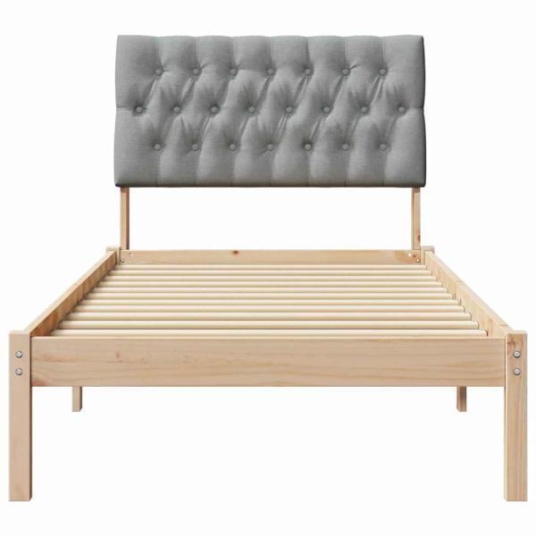 Bettgestell mit gepolstertem Kopfteil Braun 75 x 190 cm