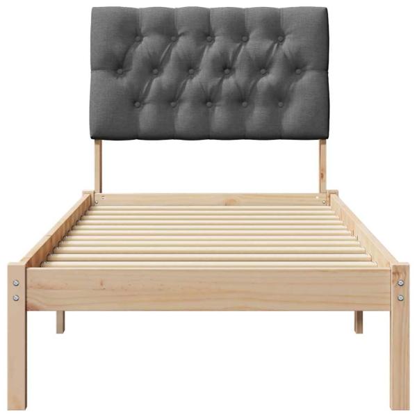 Bettgestell mit gepolstertem Kopfteil Braun 75 x 190 cm