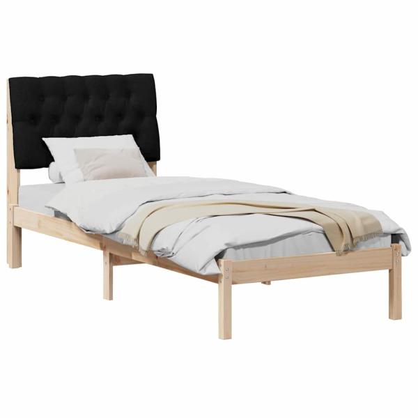 Bettgestell mit gepolstertem Kopfteil Braun 75 x 190 cm