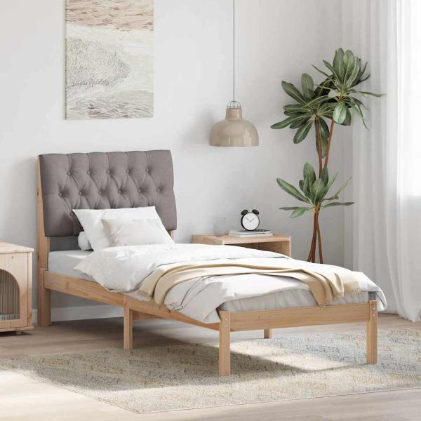 ARDEBO.de - Bettgestell mit gepolstertem Kopfteil Braun 75 x 190 cm