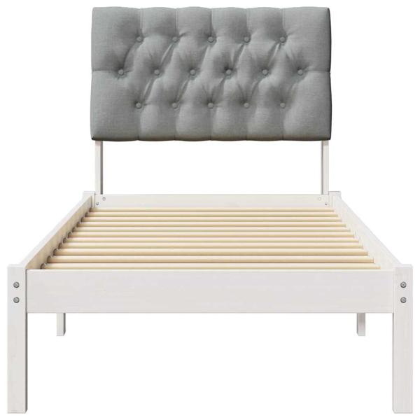 Bettgestell mit gepolstertem Kopfteil Weiß 75 x 190 cm