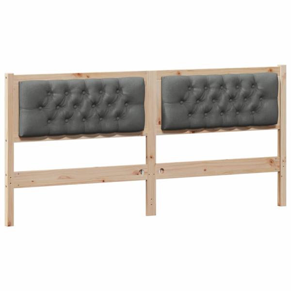 Kopfteil Braun und Dunkelgrau 180 cm Massivholz Kiefer