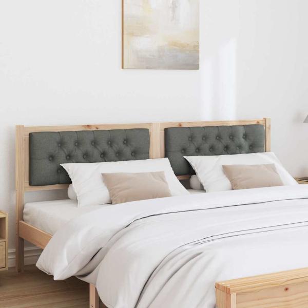 Kopfteil Braun und Dunkelgrau 180 cm Massivholz Kiefer