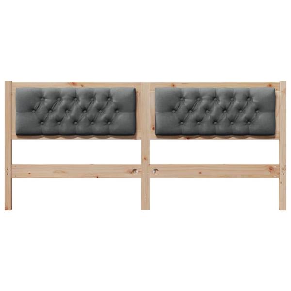 Kopfteil Braun und Dunkelgrau 180 cm Massivholz Kiefer