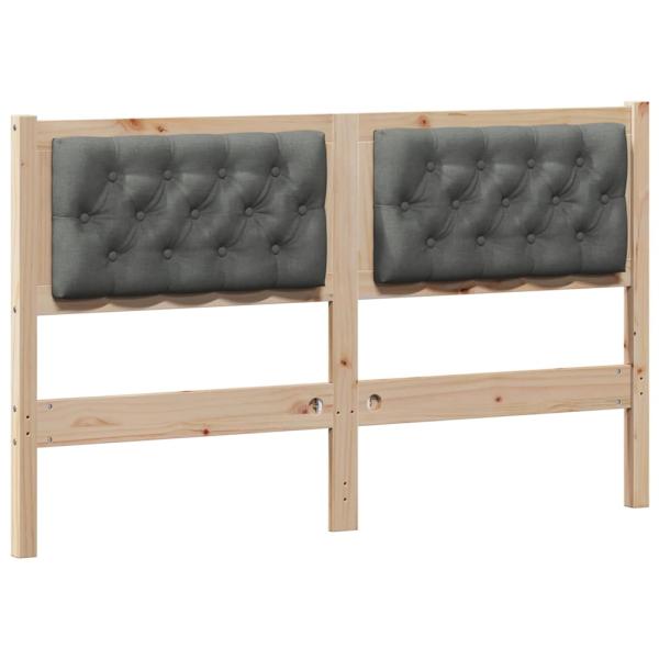 Kopfteil Braun und Dunkelgrau 150 cm Massivholz Kiefer