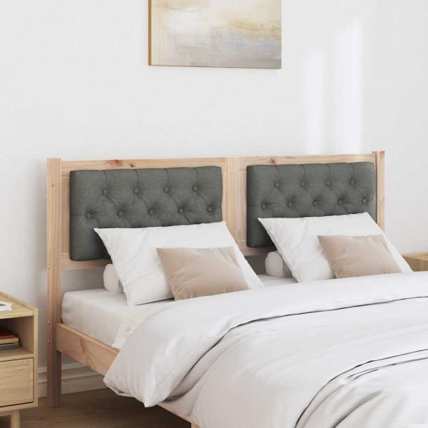 Kopfteil Braun und Dunkelgrau 150 cm Massivholz Kiefer