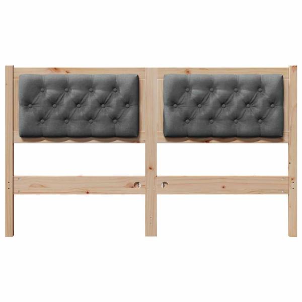 Kopfteil Braun und Dunkelgrau 150 cm Massivholz Kiefer