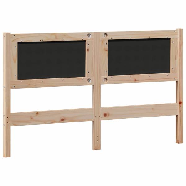 Kopfteil Braun und Dunkelgrau 150 cm Massivholz Kiefer
