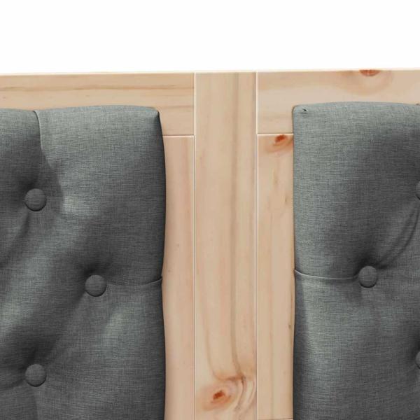 Kopfteil Braun und Dunkelgrau 150 cm Massivholz Kiefer
