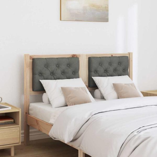 Kopfteil Braun und Dunkelgrau 135 cm Massivholz Kiefer