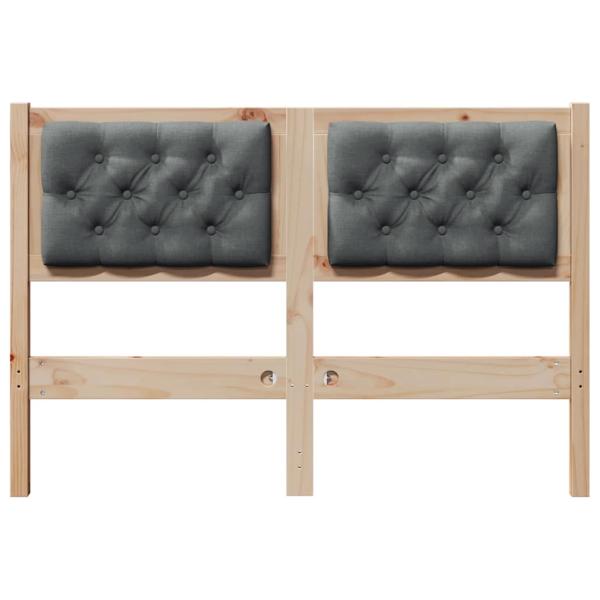 Kopfteil Braun und Dunkelgrau 135 cm Massivholz Kiefer