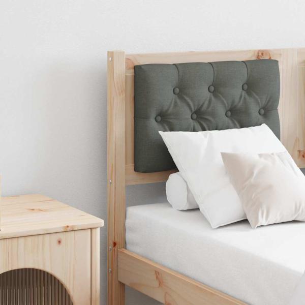 ARDEBO.de - Kopfteil Braun und Dunkelgrau 120 cm Massivholz Kiefer
