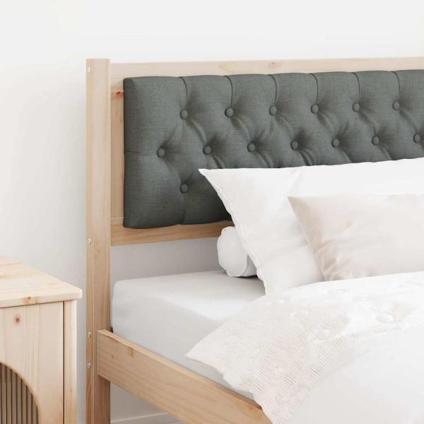 ARDEBO.de - Kopfteil Braun und Dunkelgrau 100 cm Massivholz Kiefer