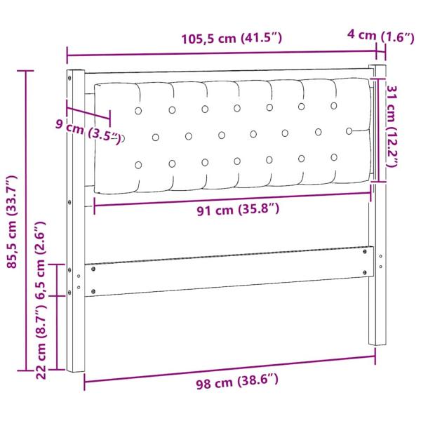 Kopfteil Sonstiges Braun und Schwarz 100 cm Massivholz Kiefer