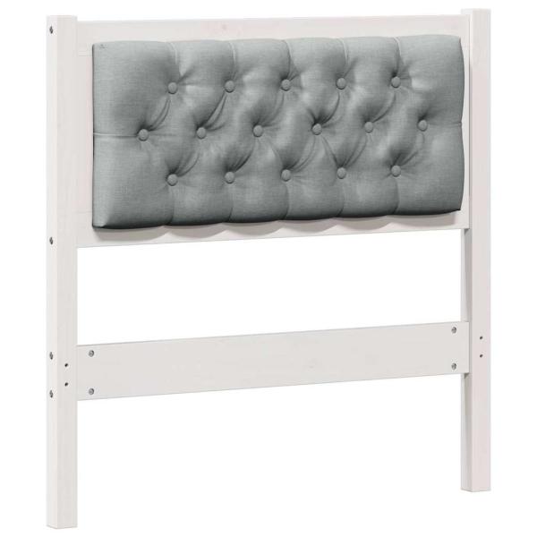 Kopfteil Sonstiges Weiß und Hellgrau 80 cm Massivholz Kiefer
