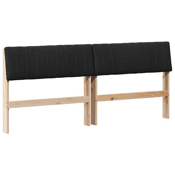 Gepolstertes Kopfteil Schwarz 180 cm Massives Kiefernholz