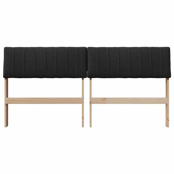 Gepolstertes Kopfteil Schwarz 150 cm Massives Kiefernholz
