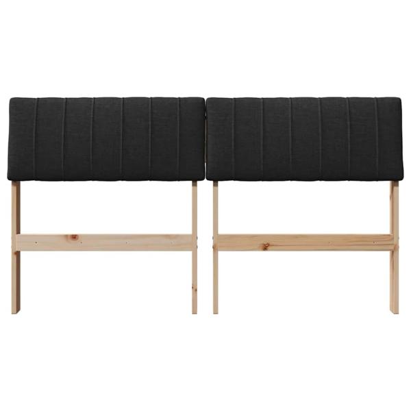 Gepolstertes Kopfteil Schwarz 135 cm Massives Kiefernholz
